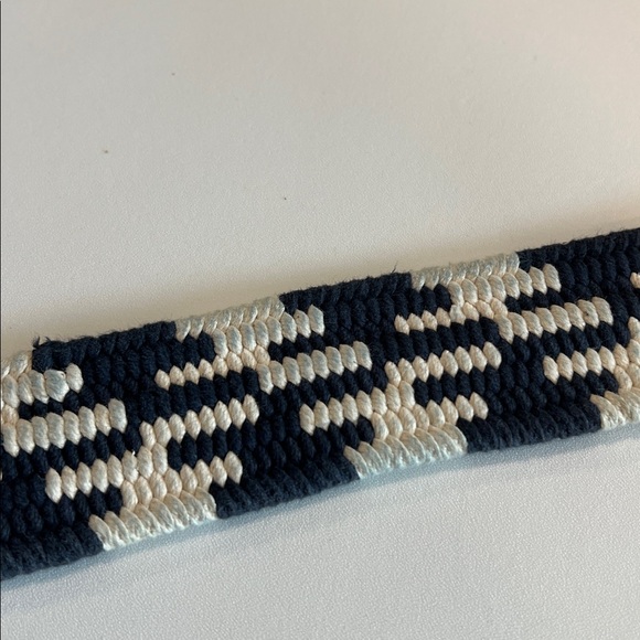 J. Crew Leather and Woven Belt - m/l, navy and cream - Picture 7 of 7